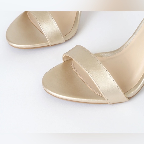 Lulus Taylor Gold Ankle Strap Heels - Size 7.5 - Picture 3 of 4